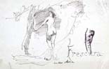EMILIO BORSA, A Standing Nude Woman, pen
